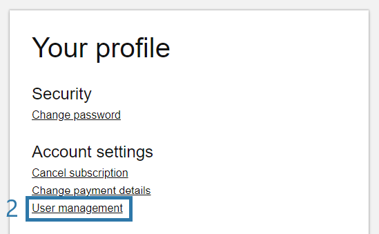 Navigate to user management