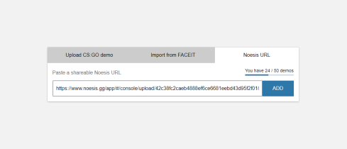 Pasting a Noesis URL
